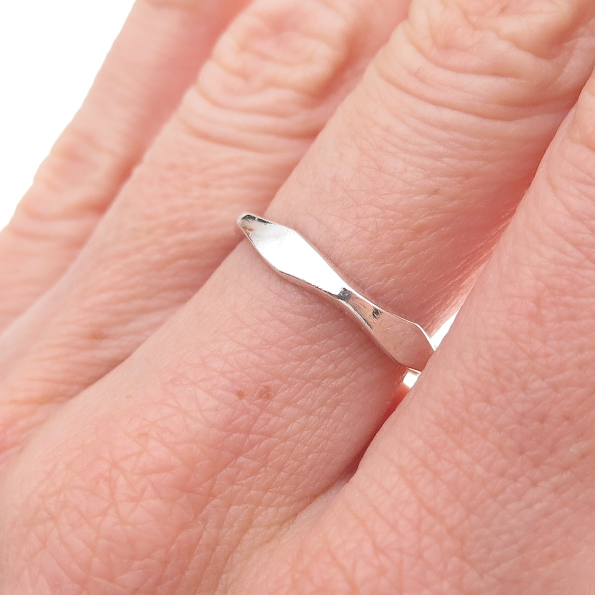 925 Sterling Silver Vintage Modernist Stackable Band Ring Size 7