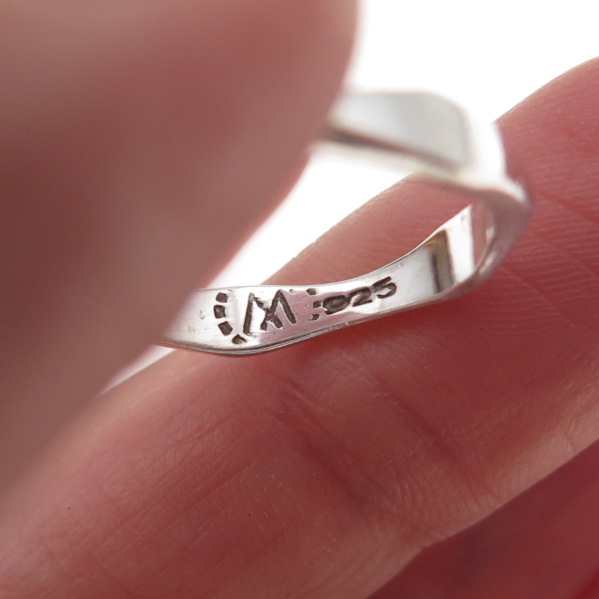 925 Sterling Silver Vintage Modernist Stackable Band Ring Size 7