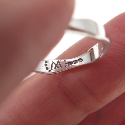 925 Sterling Silver Vintage Modernist Stackable Band Ring Size 7