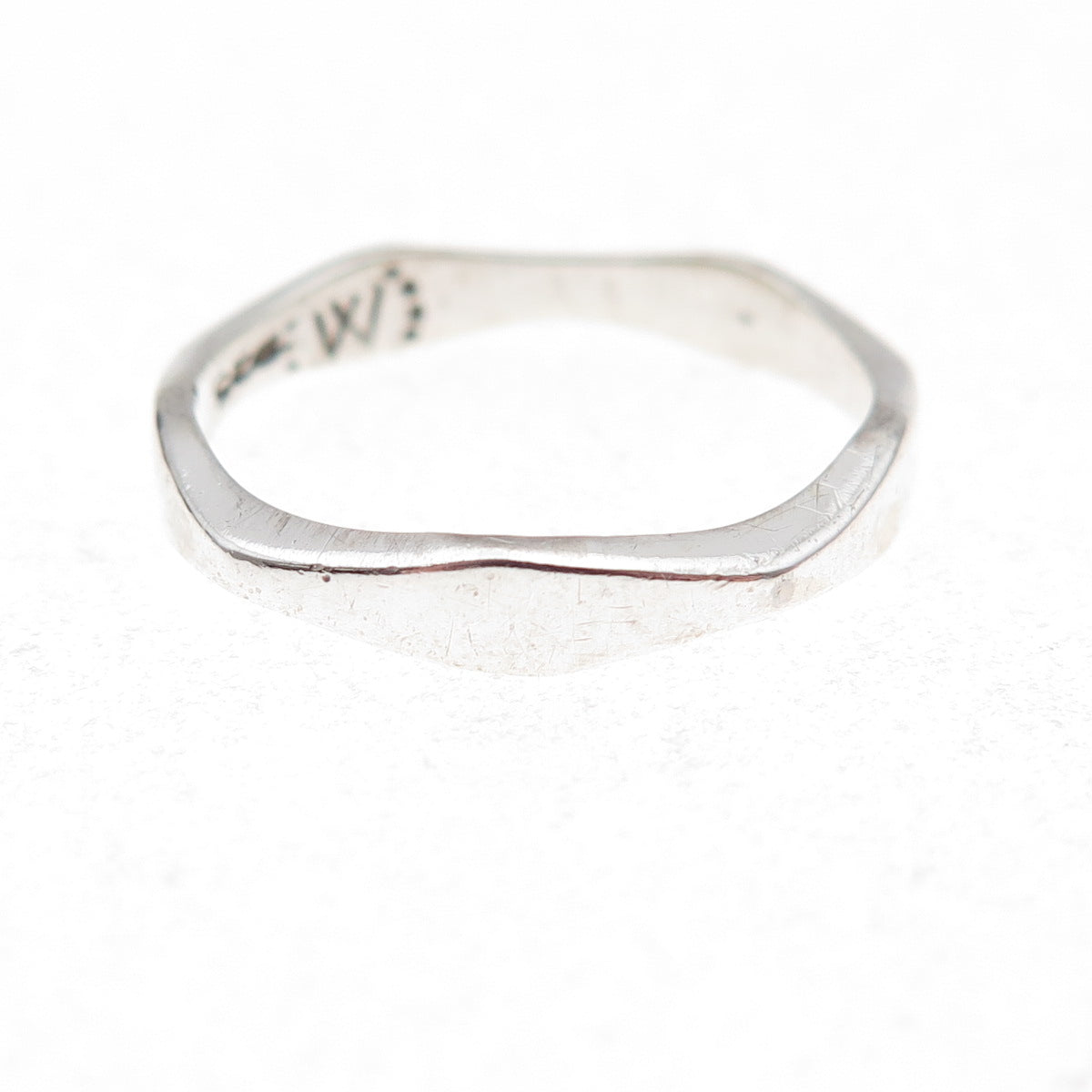 925 Sterling Silver Vintage Modernist Stackable Band Ring Size 7