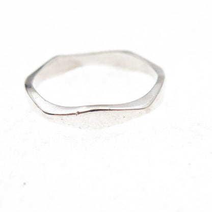 925 Sterling Silver Vintage Modernist Stackable Band Ring Size 7