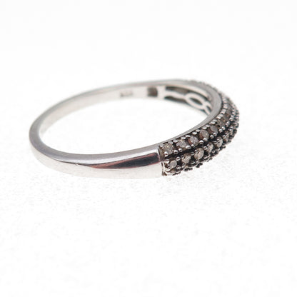 D'Joy 925 Sterling Silver Real Round-Cut Cognac Diamond Ring Size 11
