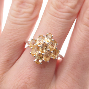 Chuck Clemency 925 Sterling Silver Real Oval-Cut Citrine Ring Size 8