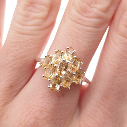 Chuck Clemency 925 Sterling Silver Real Oval-Cut Citrine Ring Size 8