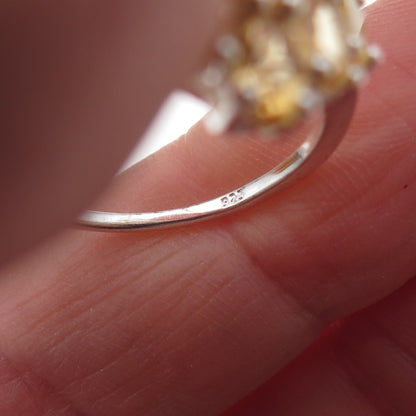 Chuck Clemency 925 Sterling Silver Real Oval-Cut Citrine Ring Size 8