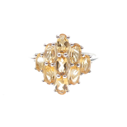 Chuck Clemency 925 Sterling Silver Real Oval-Cut Citrine Ring Size 8