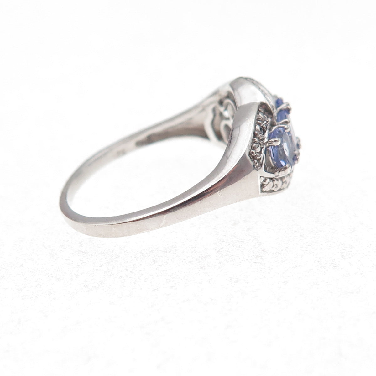Chuck Clemency 925 Sterling Silver Real Oval-Cut Tanzanite Ring Size 8