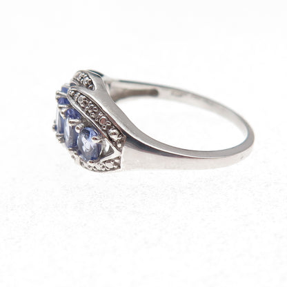 Chuck Clemency 925 Sterling Silver Real Oval-Cut Tanzanite Ring Size 8