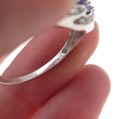 Chuck Clemency 925 Sterling Silver Real Oval-Cut Tanzanite Ring Size 8