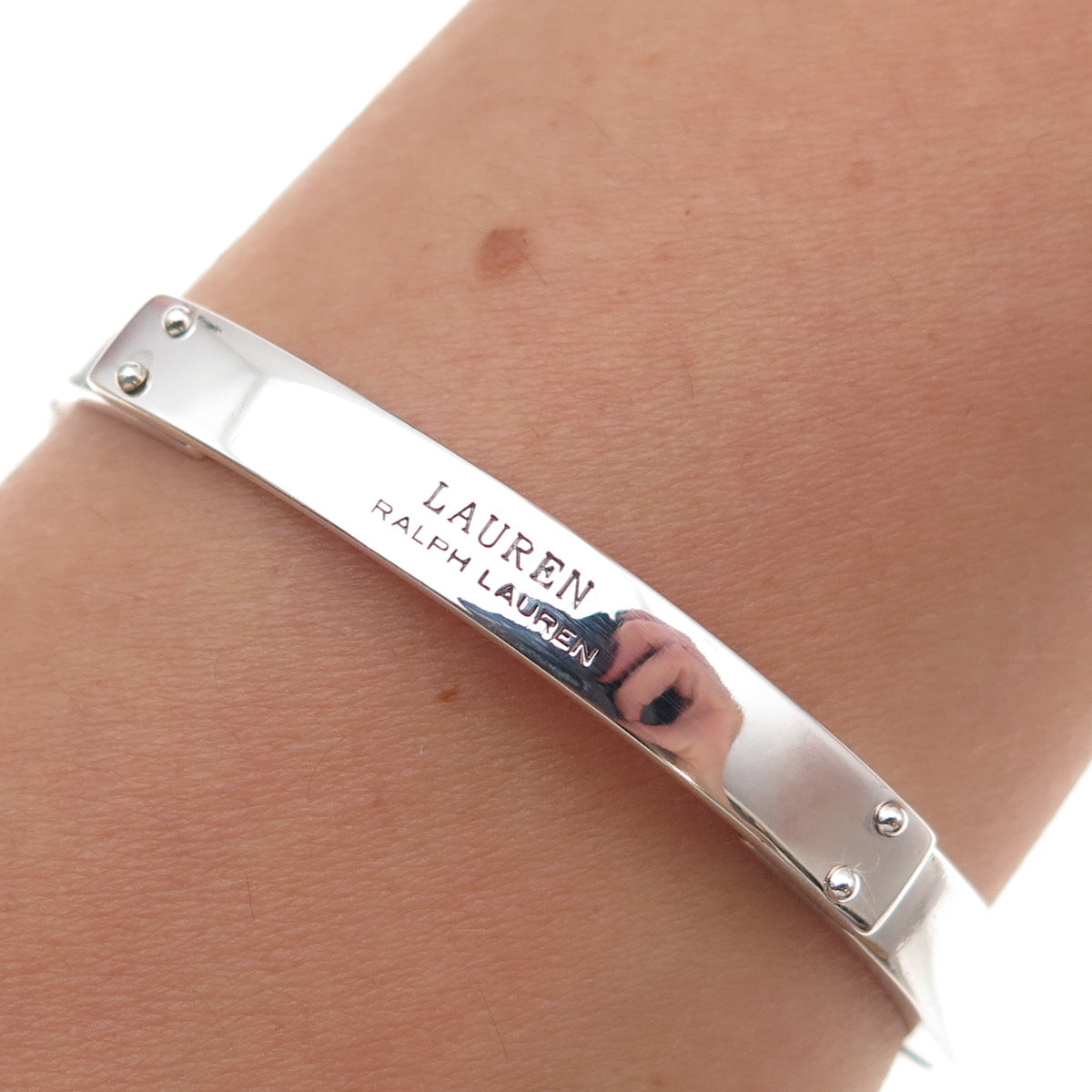 Ralph Lauren 925 Sterling Silver Vintage Bangle Bracelet 6.75"