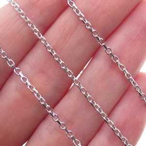 925 Sterling Silver Italy Cable Chain Necklace 16"