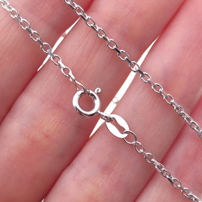 925 Sterling Silver Italy Cable Chain Necklace 16"