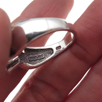 925 Sterling Silver Vintage Real Amethyst Modernist Oxidized Ring Size 10