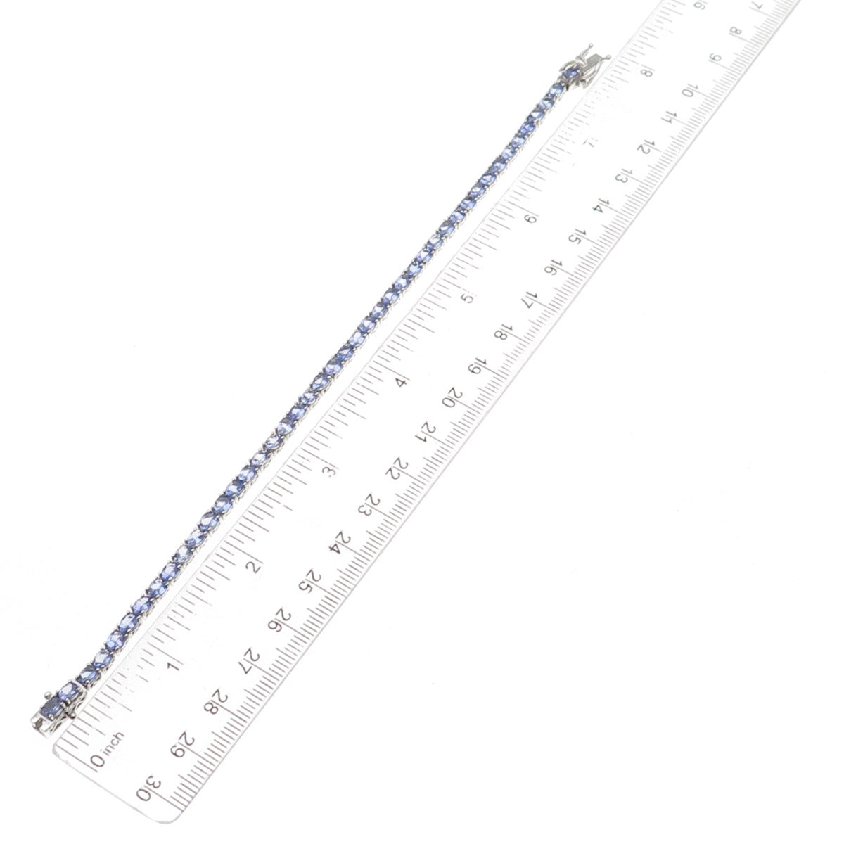 Chuck Clemency 925 Sterling Real Oval-Cut Tanzanite Tennis Link Bracelet 7.75"