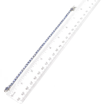 Chuck Clemency 925 Sterling Real Oval-Cut Tanzanite Tennis Link Bracelet 7.75"