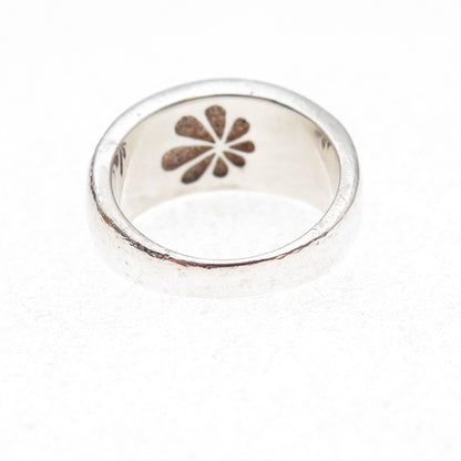 925 Sterling Silver Vintage Real Carnelian Larimar & MOP Mosaic Ring Size 7