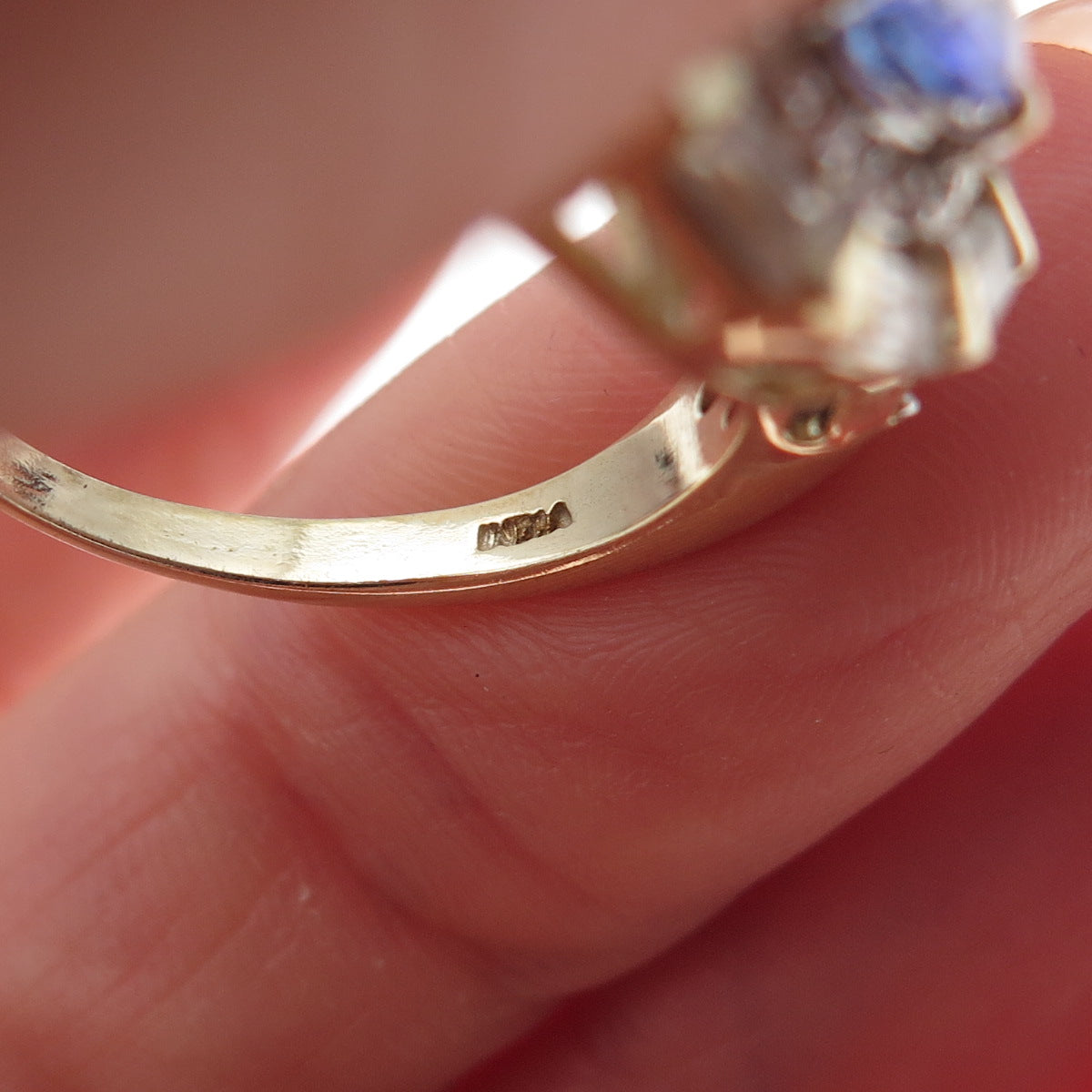 RJ Graziano 925 Sterling Gold Plated Real Tanzanite & White Topaz Ring Size 8