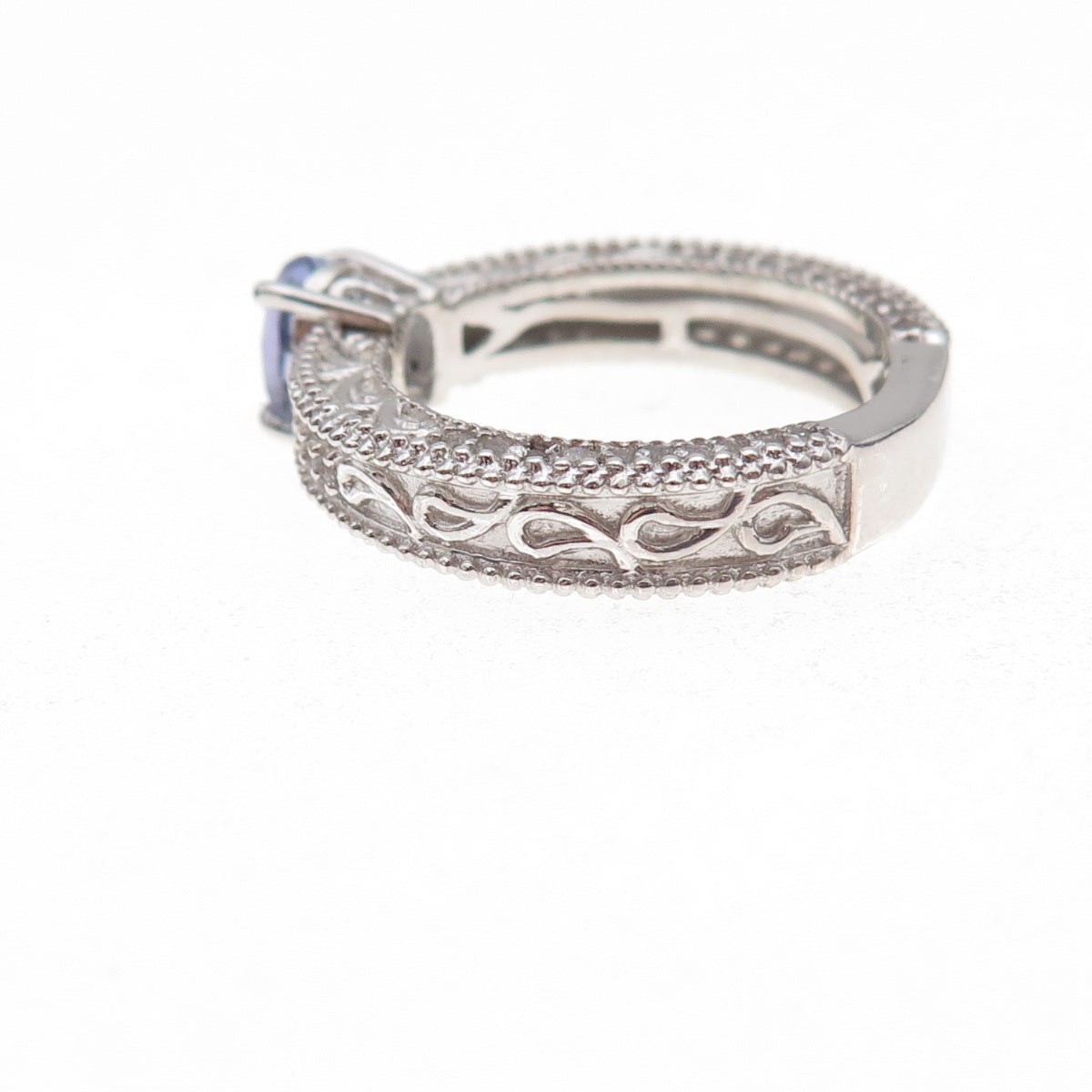 Chuck Clemency 925 Sterling Silver Real Oval-Cut Iolite Ring Size 8.25