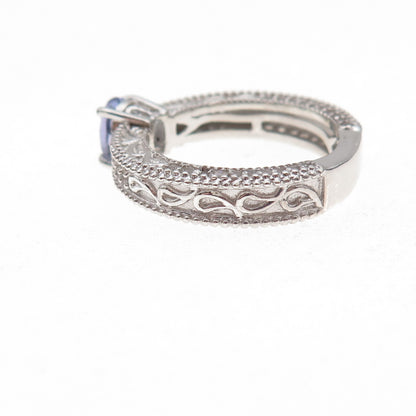 Chuck Clemency 925 Sterling Silver Real Oval-Cut Iolite Ring Size 8.25