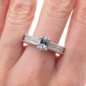 Chuck Clemency 925 Sterling Silver Real Oval-Cut Iolite Ring Size 8.25