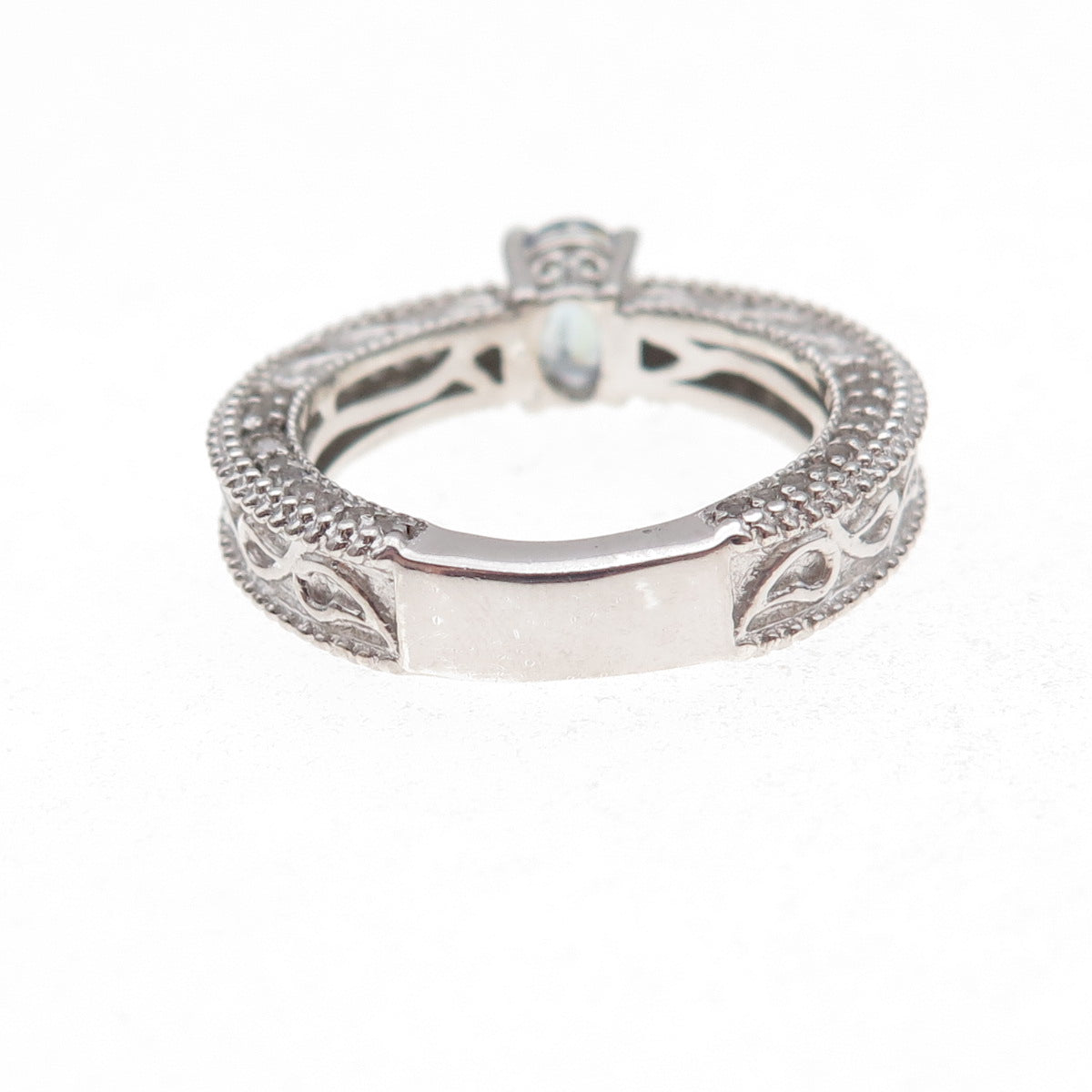 Chuck Clemency 925 Sterling Silver Real Oval-Cut Iolite Ring Size 8.25