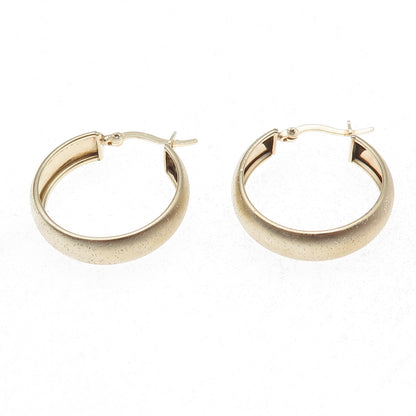 925 Sterling Silver 1/20 10K Gold Filled Textured Hoop Earrings
