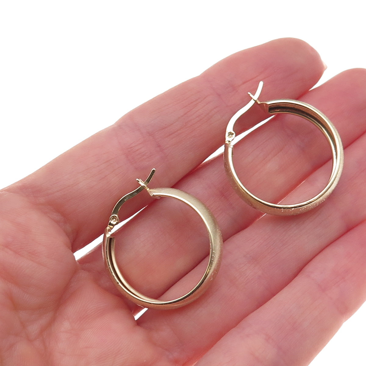 925 Sterling Silver 1/20 10K Gold Filled Textured Hoop Earrings