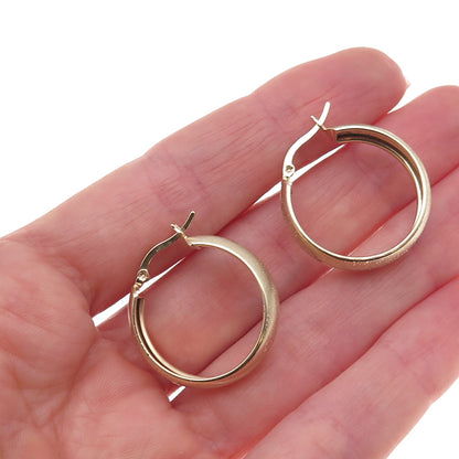 925 Sterling Silver 1/20 10K Gold Filled Textured Hoop Earrings
