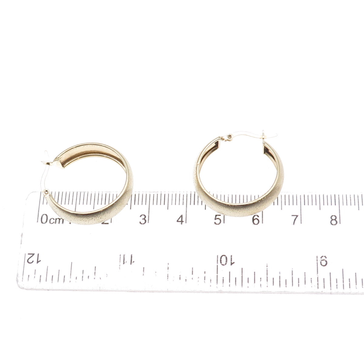 925 Sterling Silver 1/20 10K Gold Filled Textured Hoop Earrings