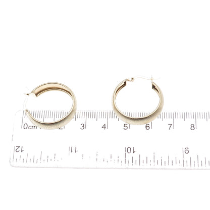 925 Sterling Silver 1/20 10K Gold Filled Textured Hoop Earrings