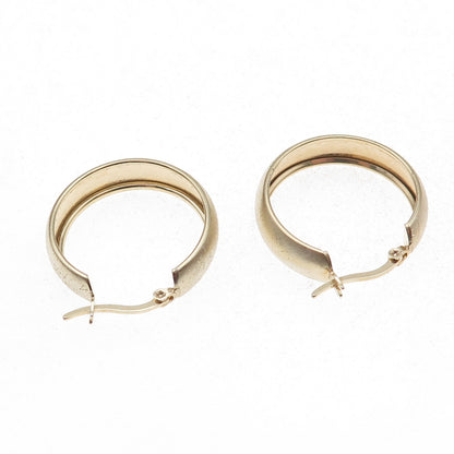 925 Sterling Silver 1/20 10K Gold Filled Textured Hoop Earrings
