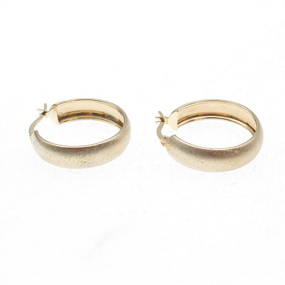 925 Sterling Silver 1/20 10K Gold Filled Textured Hoop Earrings