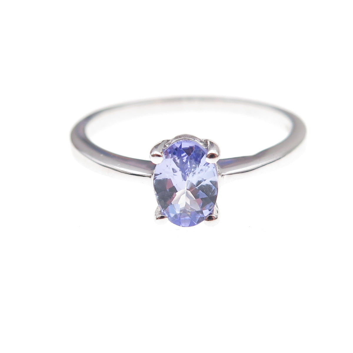 925 Sterling Silver Real Oval-Cut Tanzanite Ring Size 8