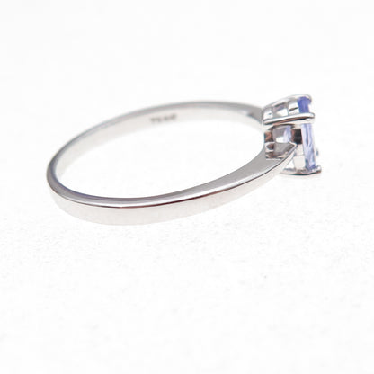 925 Sterling Silver Real Oval-Cut Tanzanite Ring Size 8