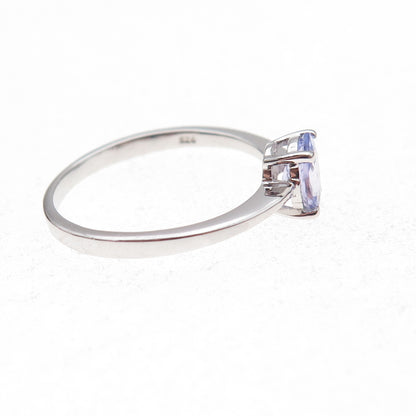 925 Sterling Silver Real Oval-Cut Tanzanite Ring Size 8