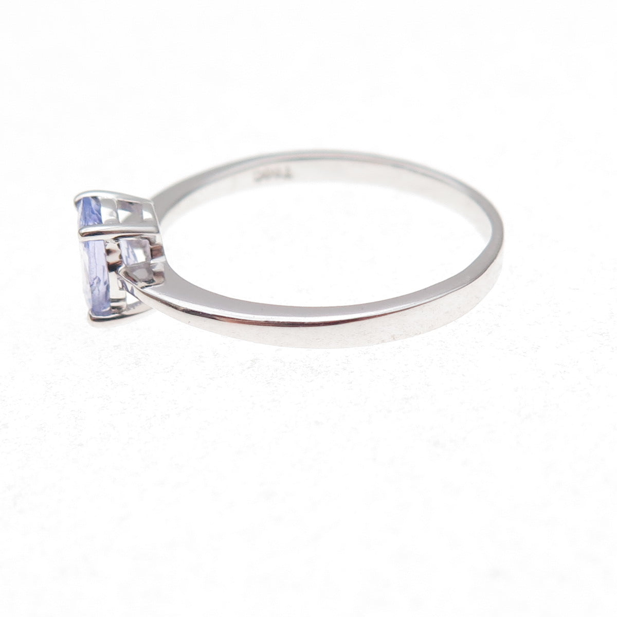 925 Sterling Silver Real Oval-Cut Tanzanite Ring Size 8
