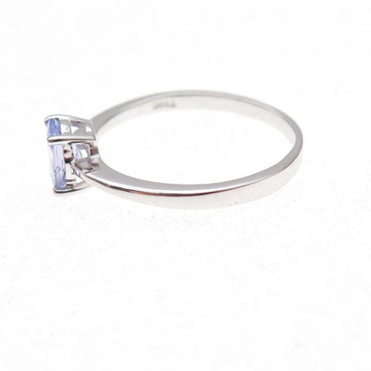 925 Sterling Silver Real Oval-Cut Tanzanite Ring Size 8