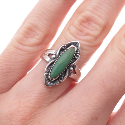 Bell Trading Post Old Pawn 925 Sterling Vintage Royston Turquoise Ring Size 5.25