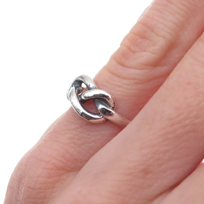 Vargas 925 Sterling Silver Vintage Infinity Knot Oxidized Ring Size 4.25