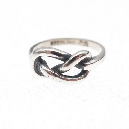 Vargas 925 Sterling Silver Vintage Infinity Knot Oxidized Ring Size 4.25