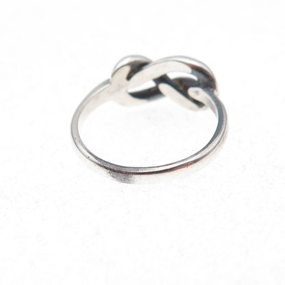 Vargas 925 Sterling Silver Vintage Infinity Knot Oxidized Ring Size 4.25