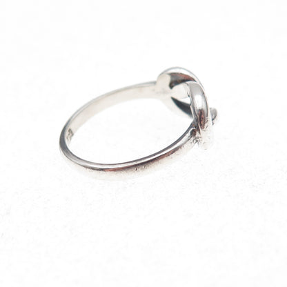 Vargas 925 Sterling Silver Vintage Infinity Knot Oxidized Ring Size 4.25