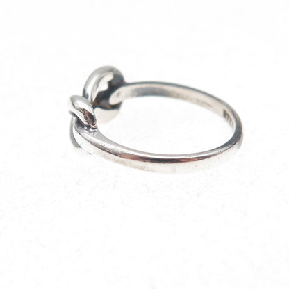 Vargas 925 Sterling Silver Vintage Infinity Knot Oxidized Ring Size 4.25