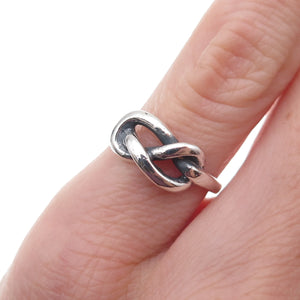 Vargas 925 Sterling Silver Vintage Infinity Knot Oxidized Ring Size 4.25