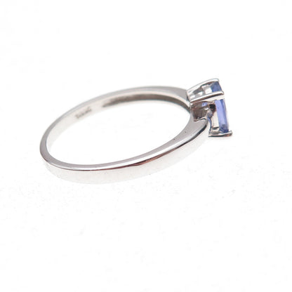 925 Sterling Silver Real Oval-Cut Tanzanite Ring Size 8