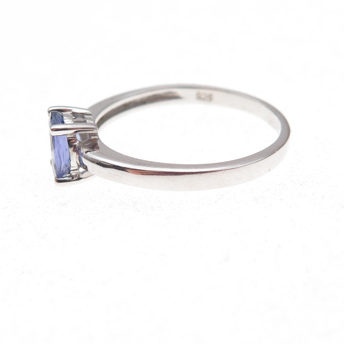 925 Sterling Silver Real Oval-Cut Tanzanite Ring Size 8