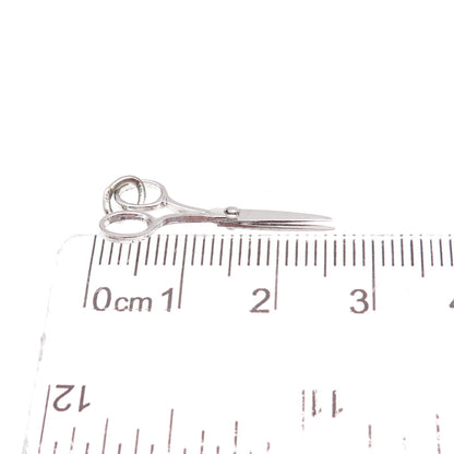 925 Sterling Silver Antique Art Deco Scissors Open Charm Pendant