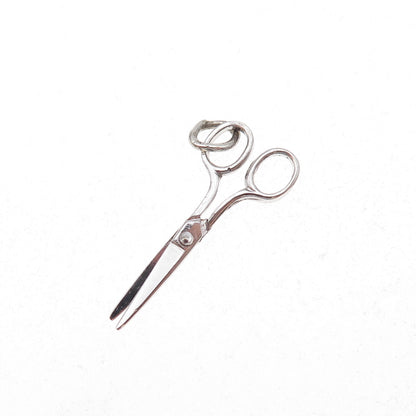 925 Sterling Silver Antique Art Deco Scissors Open Charm Pendant