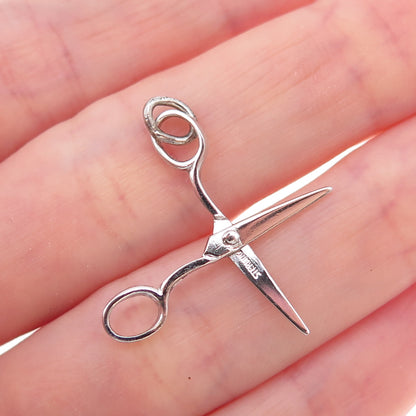 925 Sterling Silver Antique Art Deco Scissors Open Charm Pendant