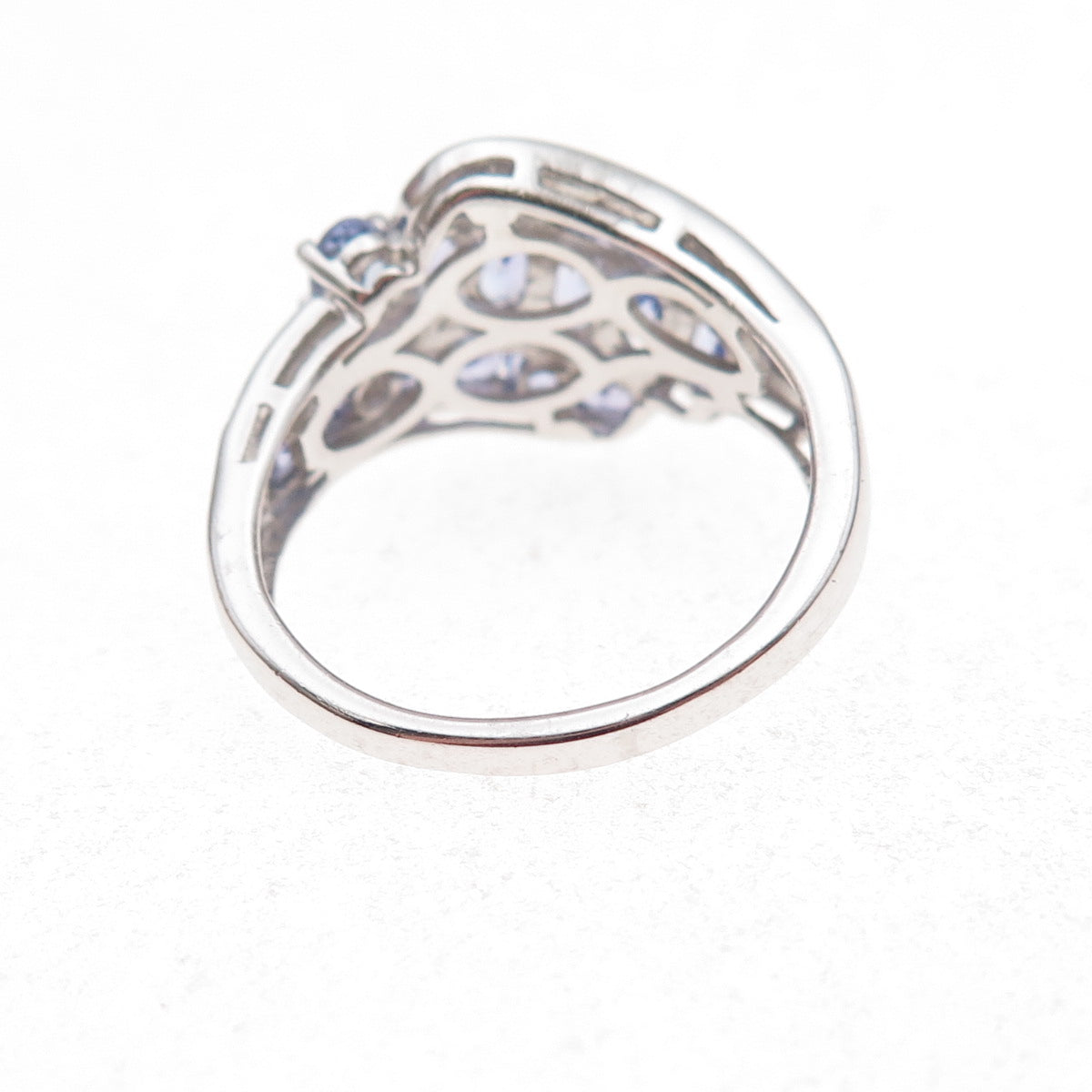 Chuck Clemency 925 Sterling Silver Real Multi-Cut Tanzanite Ring Size 8.25